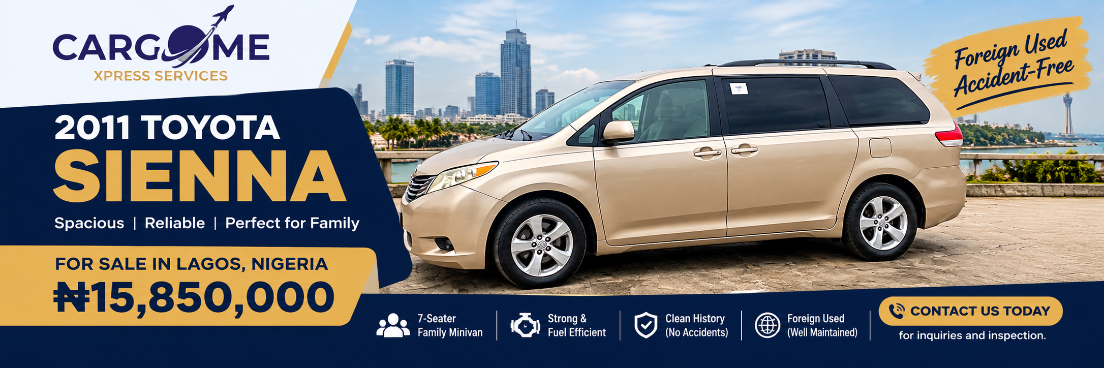 Foreign used 2011 Toyota Sienna
